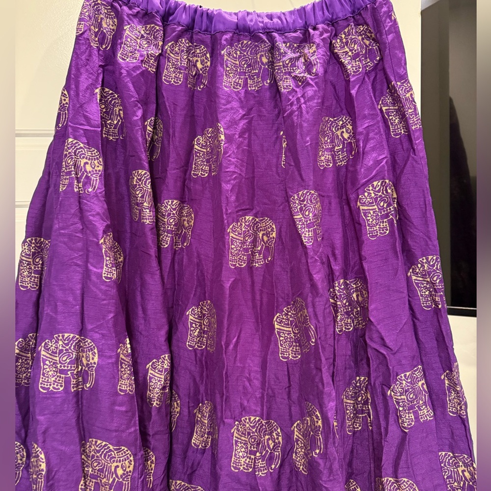 Purple Skirt with Elephant Print